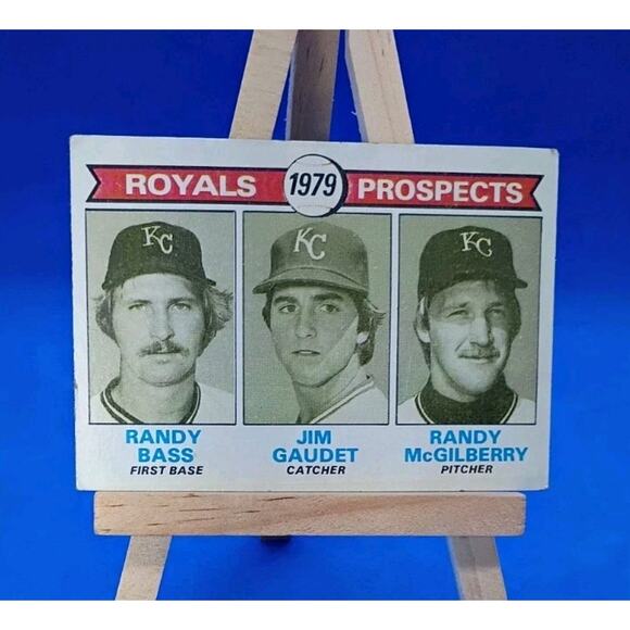 1979 Topps - 1979 Prospects Randy Bass, Randy McGilberry, Jim Gaudet #707 (RC) - Picture 2 of 4